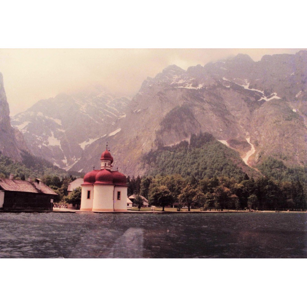 St Bartholomew Church Konigssee Bavarian Alps Germany Vintage Found Photo
